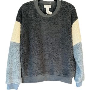 For The Republic Sherpa Colorblock Sweatshirt